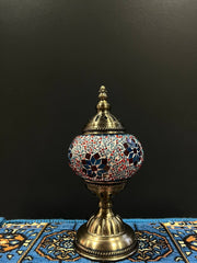 Mosaic Table Lamp Blue Red Flower — original Bazaar G retail product photo