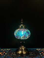 Mosaic Table Lamp Blue Crackle — original Bazaar G retail product photo