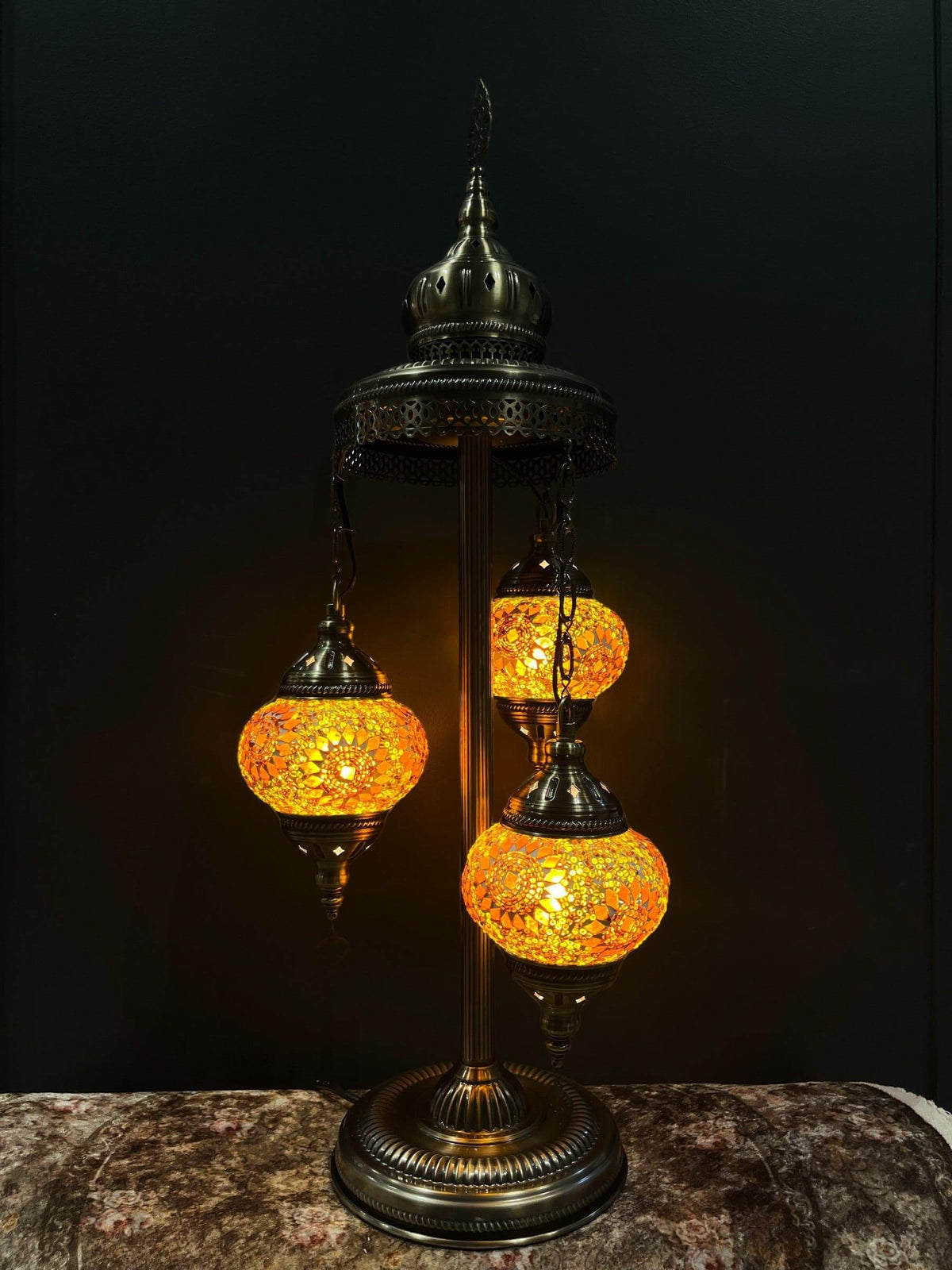 Mosaic Floor Lamp 3 Pieces Brown Flower — original Bazaar G retail product photo