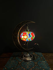 Mosaic Moon Lamp (Turkish Lamps) Rainbow — original Bazaar G retail product photo