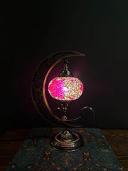 Mosaic Moon Lamp (Turkish Lamps) Purple-Pink — original Bazaar G retail product photo