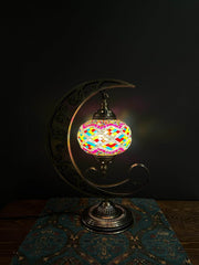 Mosaic Moon Lamp (Turkish Lamps) Rainbow-Diamond — original Bazaar G retail product photo