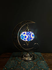 Mosaic Moon Lamp (Turkish Lamps) Blue — original Bazaar G retail product photo