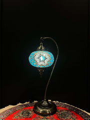 Mosaic Swan Lamps Long (Turkish Lamps) Aqua — original Bazaar G retail product photo