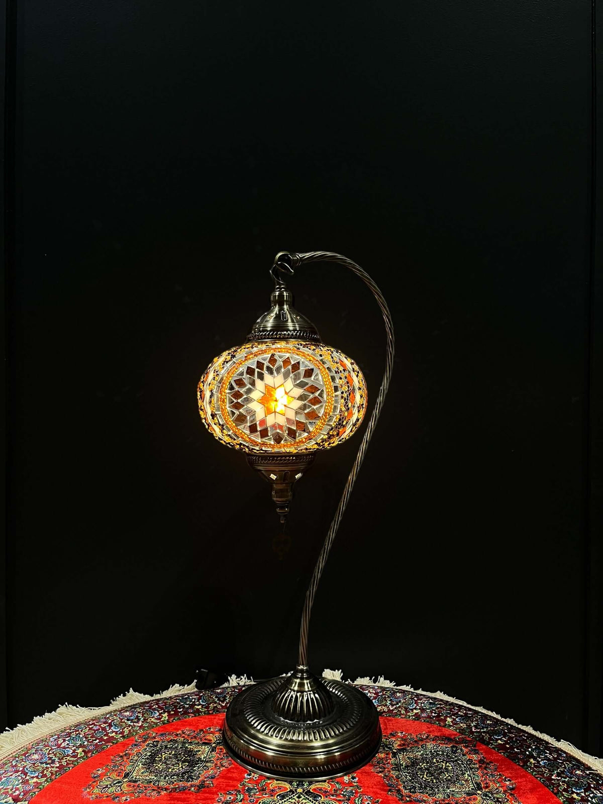 Mosaic Swan Lamps Long (Turkish Lamps) Brown — original Bazaar G retail product photo
