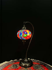Mosaic Swan Lamps Long (Turkish Lamps) Rainbow Snowflakes — original Bazaar G retail product photo