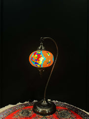 Mosaic Swan Lamps Long (Turkish Lamps) Orange Rainbow — original Bazaar G retail product photo