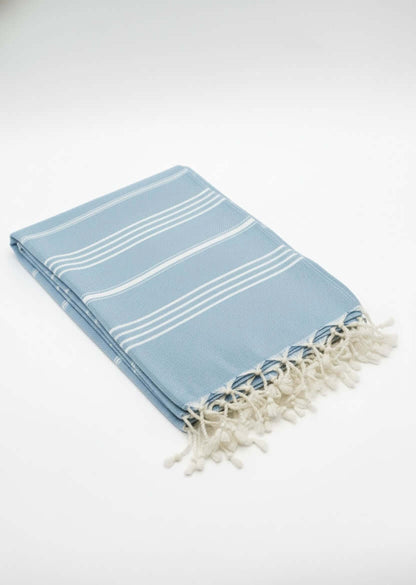 Turkish Cotton Towels Blue Stripe — original Bazaar G retail product photo