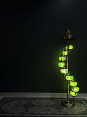 Turkish Mosaic Floor Lamps 9pc- Green-Crackle — original Bazaar G retail product photo