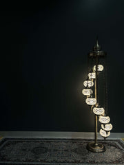 Turkish Mosaic Floor Lamps 9pc- White-Diamond — original Bazaar G retail product photo
