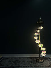 Turkish Mosaic Floor Lamps 9pc- Soft Rainbow — original Bazaar G retail product photo