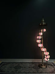 Turkish Mosaic Floor Lamps 9pc- Pink-White — original Bazaar G retail product photo