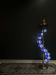 Turkish Mosaic Floor Lamps 9pc- Deep Blue Star — original Bazaar G retail product photo