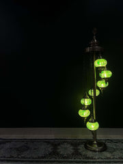 Turkish Mosaic Floor Lamp 7pc- Green Crackle — original Bazaar G retail product photo