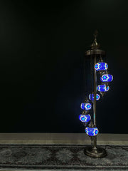 Turkish Mosaic Floor Lamp 7pc- Deep-Blue — original Bazaar G retail product photo