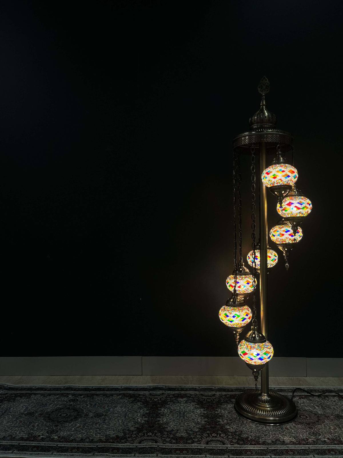 Turkish Mosaic Floor Lamp 7pc- Rainbow — original Bazaar G retail product photo