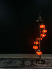 Turkish Mosaic Floor Lamp 7pc- Orange-Flower — original Bazaar G retail product photo