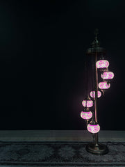 Turkish Mosaic Floor Lamp 7pc- Pink — original Bazaar G retail product photo