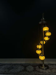 Turkish Mosaic Floor Lamp 7pc- Brown-Flower — original Bazaar G retail product photo