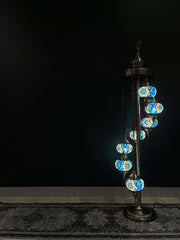 Turkish Mosaic Floor Lamp 7pc- Blue-Star — original Bazaar G retail product photo