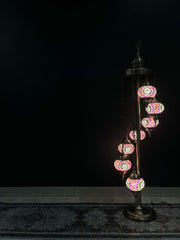 Turkish Mosaic Floor Lamp 7pc- Pink-White — original Bazaar G retail product photo