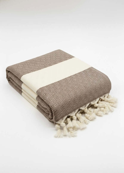 Turkish Cotton Towels- Diamond Brown — original Bazaar G retail product photo