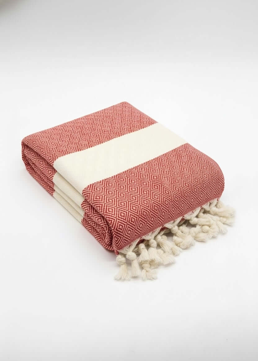 Turkish Cotton Towels- Diamond Red — original Bazaar G retail product photo