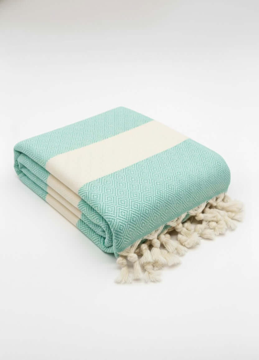 Turkish Cotton Towels- Diamond Aqua — original Bazaar G retail product photo