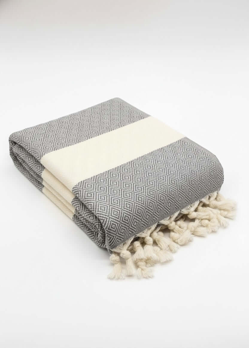 Turkish Cotton Towels- Diamond Grey — original Bazaar G retail product photo