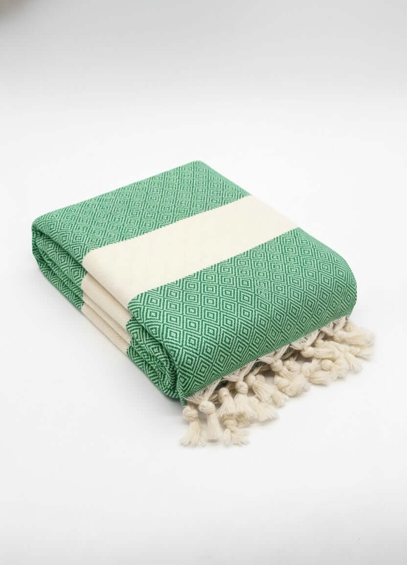 Turkish Cotton Towels- Diamond Forest Green — original Bazaar G retail product photo