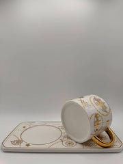Golden Evil Eye Mug with Tray – Turkish Coffee & Tea Cup — original Bazaar G retail product photo