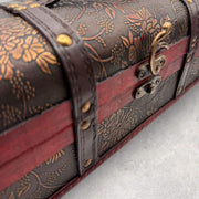 Vintage Wooden Wine Box with Floral Embossed Design – Storage Case — original Bazaar G retail product photo